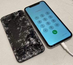 iPhone11 画面ひび割れあり iPhone 11 Pro Max 】高いところから落として画面ひび割れと